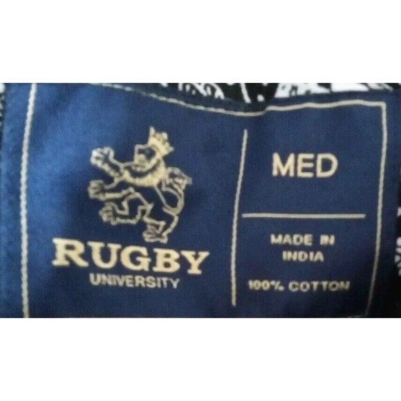 2 Rugby University Men's Shirt's Button Size S/M Santa Dogs/Skull Flag Prints. - Picture 11 of 15